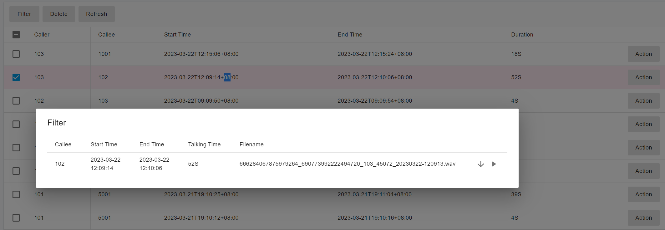 Quản lý ghi âm cuộc gọi