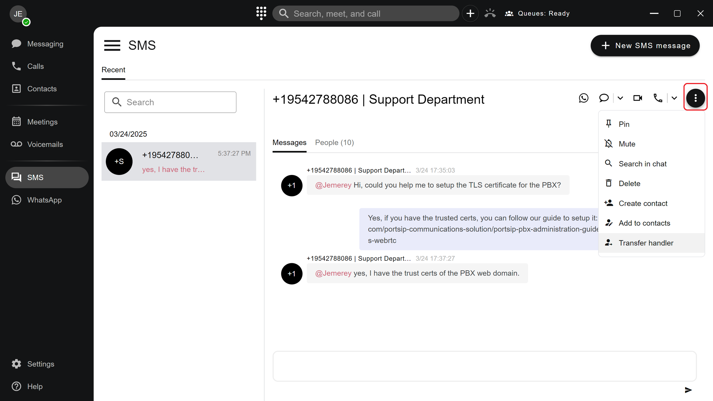 SMS WhatsApp Queue 1