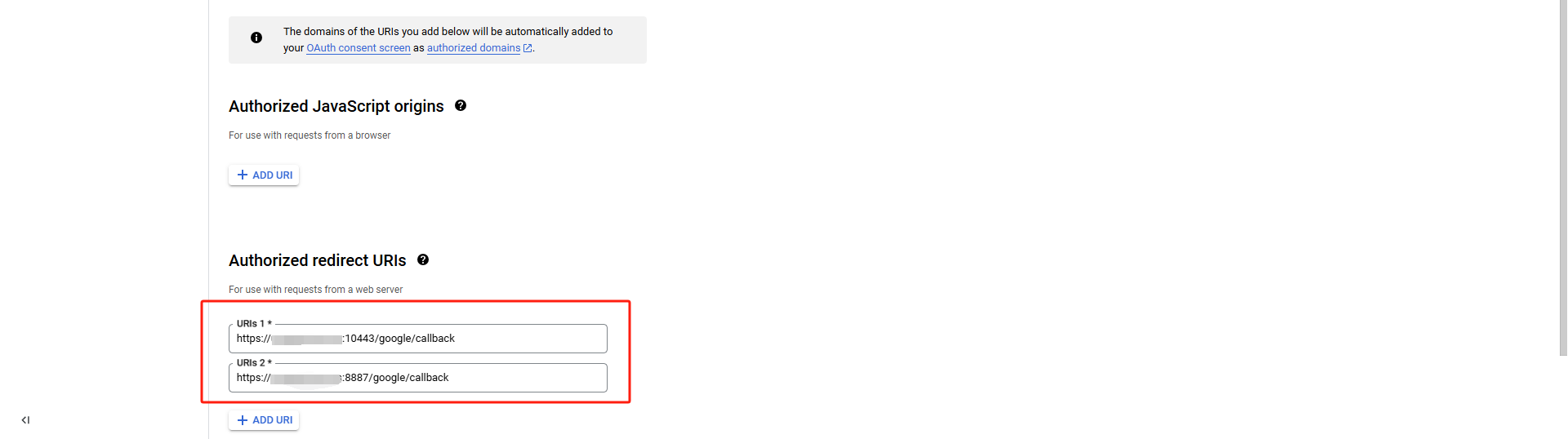 Add Authorized Redirect URI